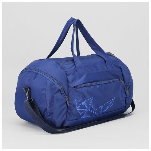 фото Сумка спортивная на молнии, 3 наружных кармана, регулируемый ремень, цвет синий luris