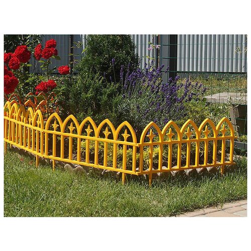 Забор декоративный "Кованый цветок", 3х0,3 м, желтый (5 секций в компл (1105417408520) (PROTEX)