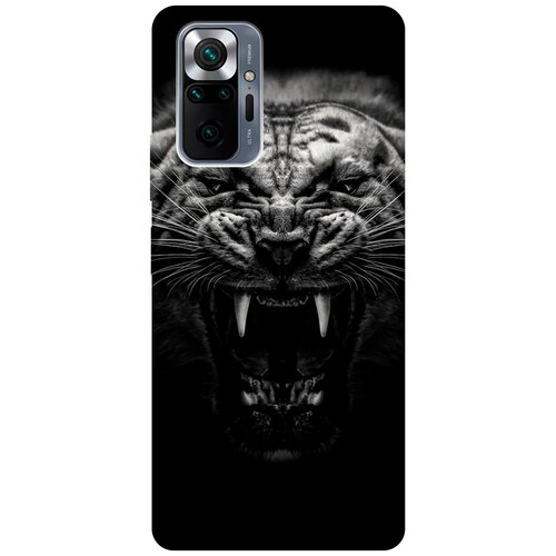 фото Ультратонкий силиконовый чехол-накладка для xiaomi redmi note 10 pro с принтом "оскал тигра" gosso