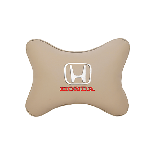 фото Подушка на подголовник экокожа beige с логотипом автомобиля honda vital technologies