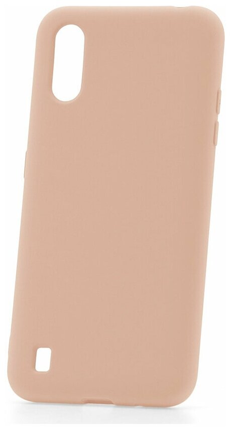 Чехол на Samsung A01 Derbi Slim Silicone-3 розовый песок, противоударный пластиковый кейс, защитный силиконовый бампер, софттач накладка с защитой