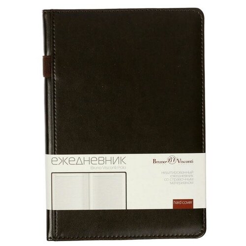 Ежедневник недатир a5 160л Polo new,иск кожа,ляссе,блок 70г/м2,серый 3-515/06