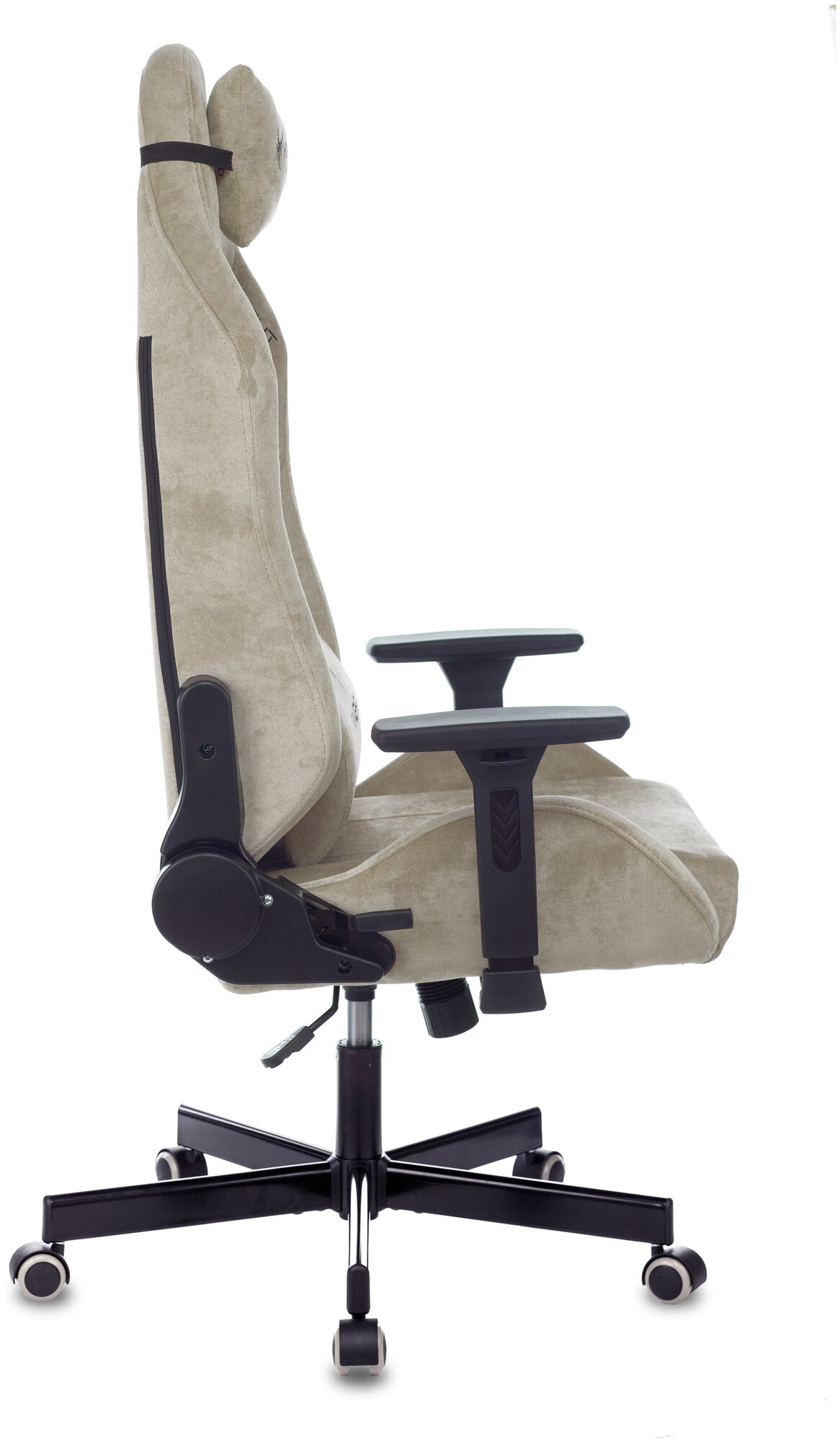 Кресло игровое Knight N1 Fabric бежевый Light-21 с подголов. крестовина металл - фотография № 9