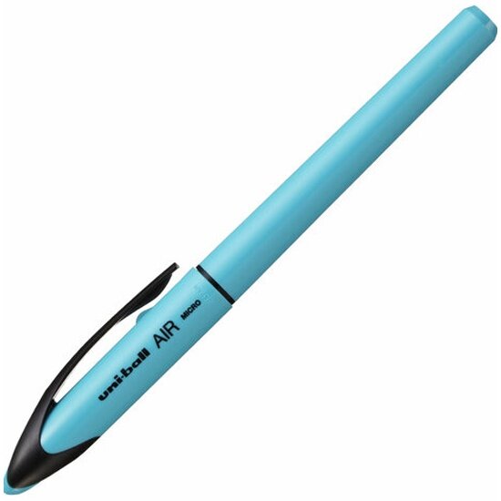 Ручка-роллер Uni -Ball "AIR Micro", синяя, корпус голубой, узел 0,5 мм, линия 0,24 мм, 15951, UBA-188-E BLUE