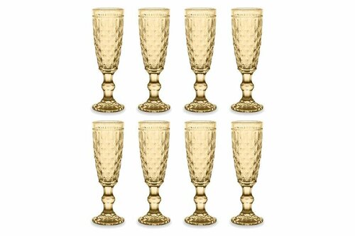 Набор бокалов для шампанского Dubai, янтарный, 0,15 л, 8 шт (WD Lifestyle)