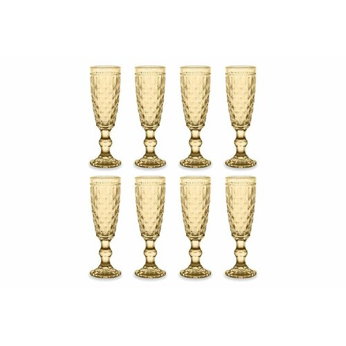 Набор бокалов для шампанского Dubai, янтарный, 0,15 л, 8 шт (WD Lifestyle)