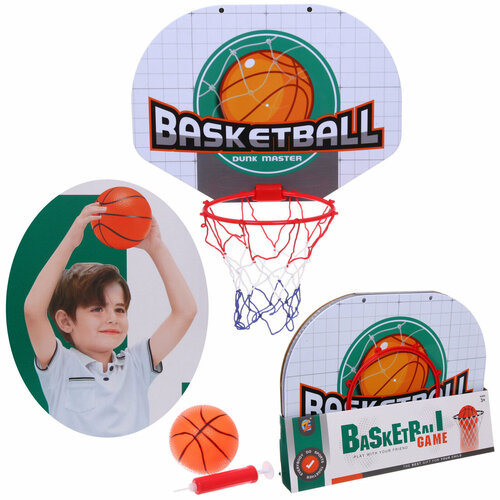 Набор для игры в баскетбол, набор тренировочный для баскетбола: кольцо 40*30 см, сетка, мяч 12 см, насос детский стреляющий телефон игрушки для спорта на открытом воздухе мяч с зажимом для взаимодействия родителей и детей спортивный мяч для ф