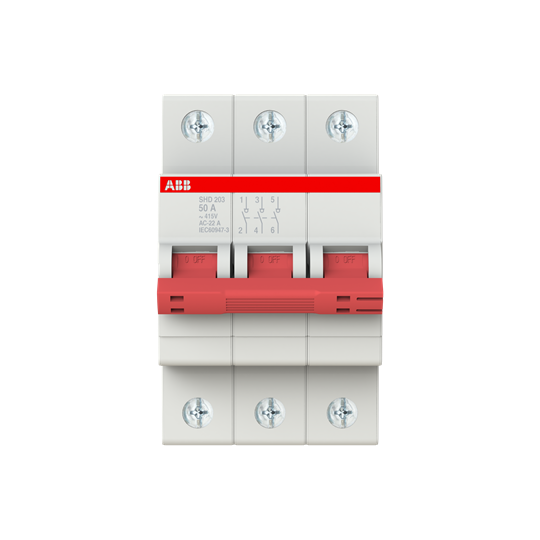 Рубильник модульный 3П ABB SHD203/50 красный рычаг 2CDD273111R0050