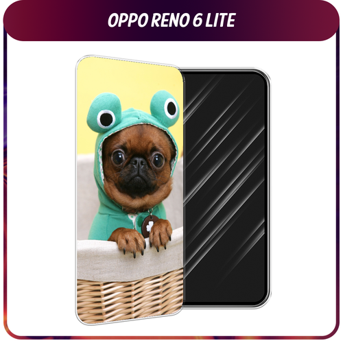 Силиконовый чехол на Oppo Reno 6 Lite / Оппо Рено 6 Лайт Собачка в шапке лягушки силиконовый чехол на oppo reno 6 lite оппо рено 6 лайт игровой фон