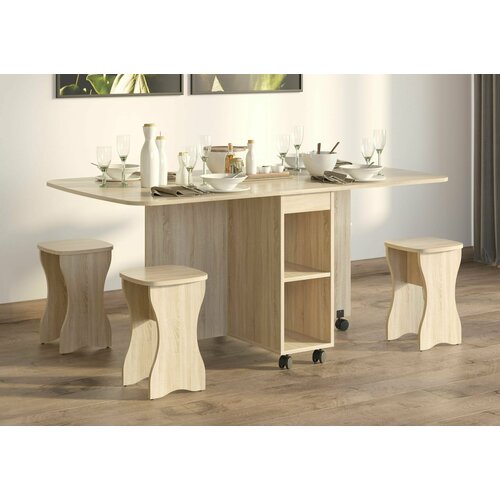 Стол книжка с табуретами / Дуб сонома /