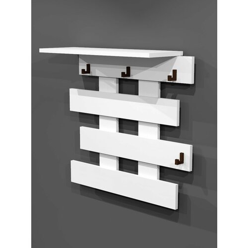 Вешалка настенная для одежды в прихожую Сириус белый от VESTARO