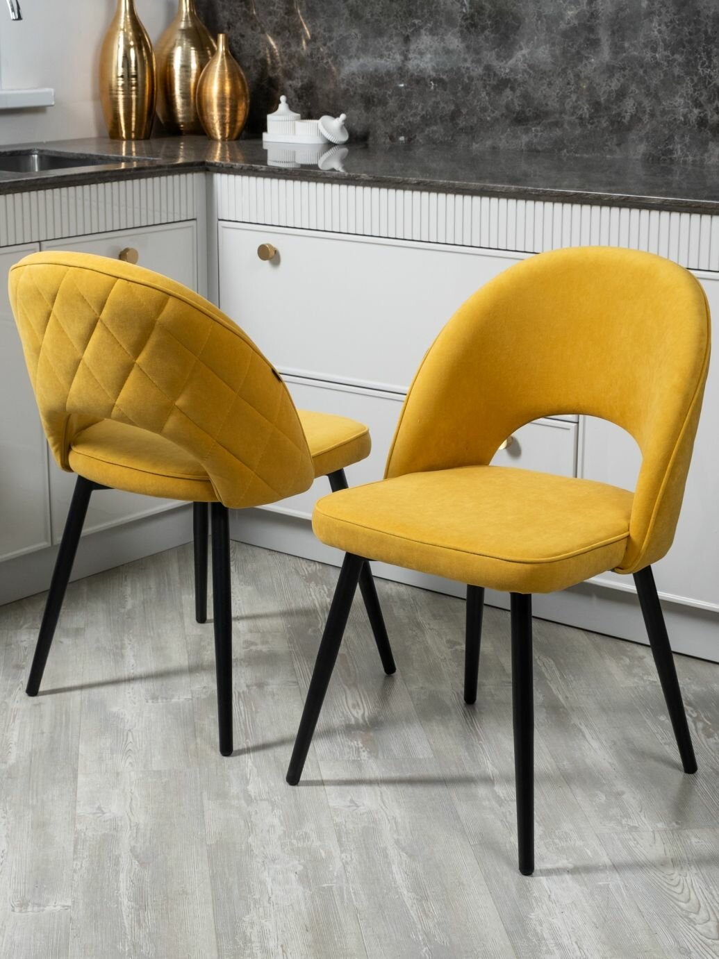 Комплект стульев "Клэр-2" для кухни желтый, стул 2 шт.