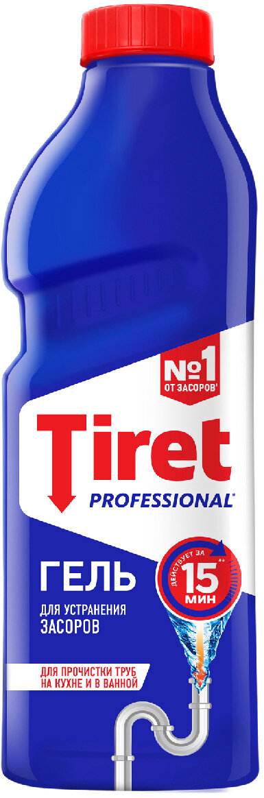 Tiret Professional Средство для прочистки труб от засоров и профилактики засоров гель 1 л.