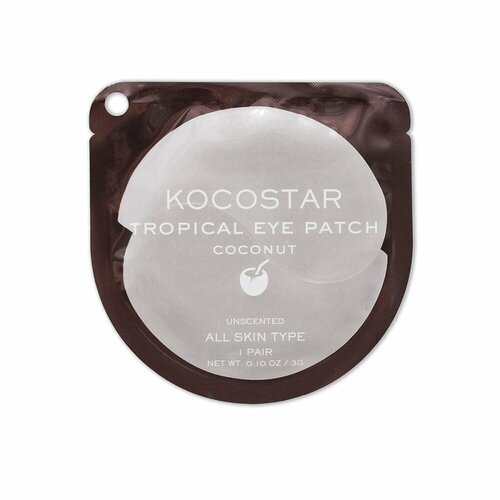 KOCOSTAR TROPICAL EYE PATCH COCONUT Гидрогелевые патчи под глаза с экстрактом кокоса 3мл