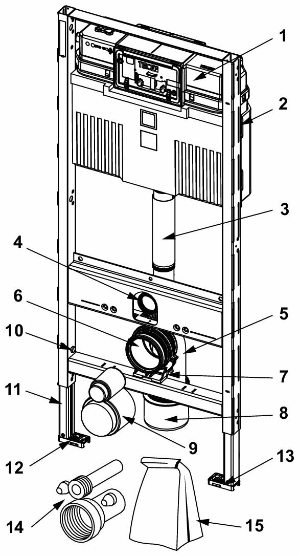 Рамная инсталляция TECE 9300302 красный