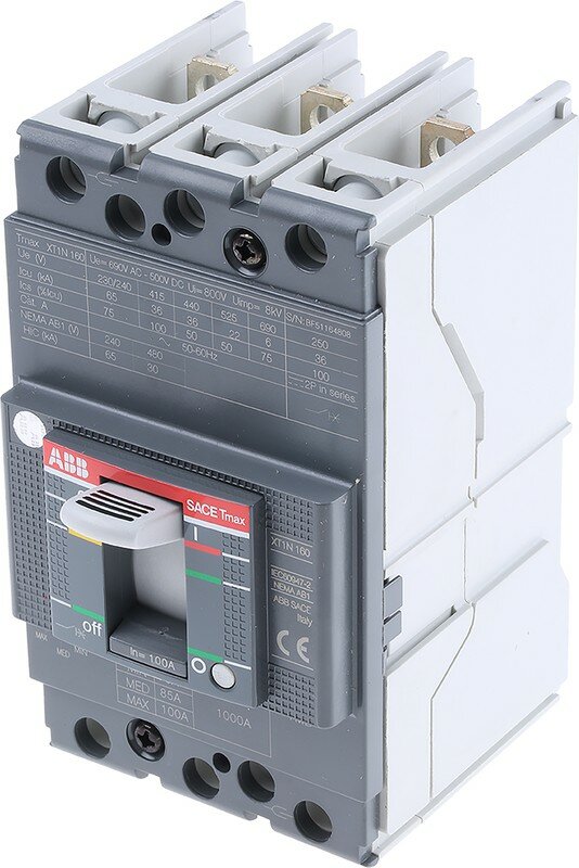 1SDA067416R1 Выключатель автоматический XT1N 160 TMD 100-1000 3p F F ABB - фото №5