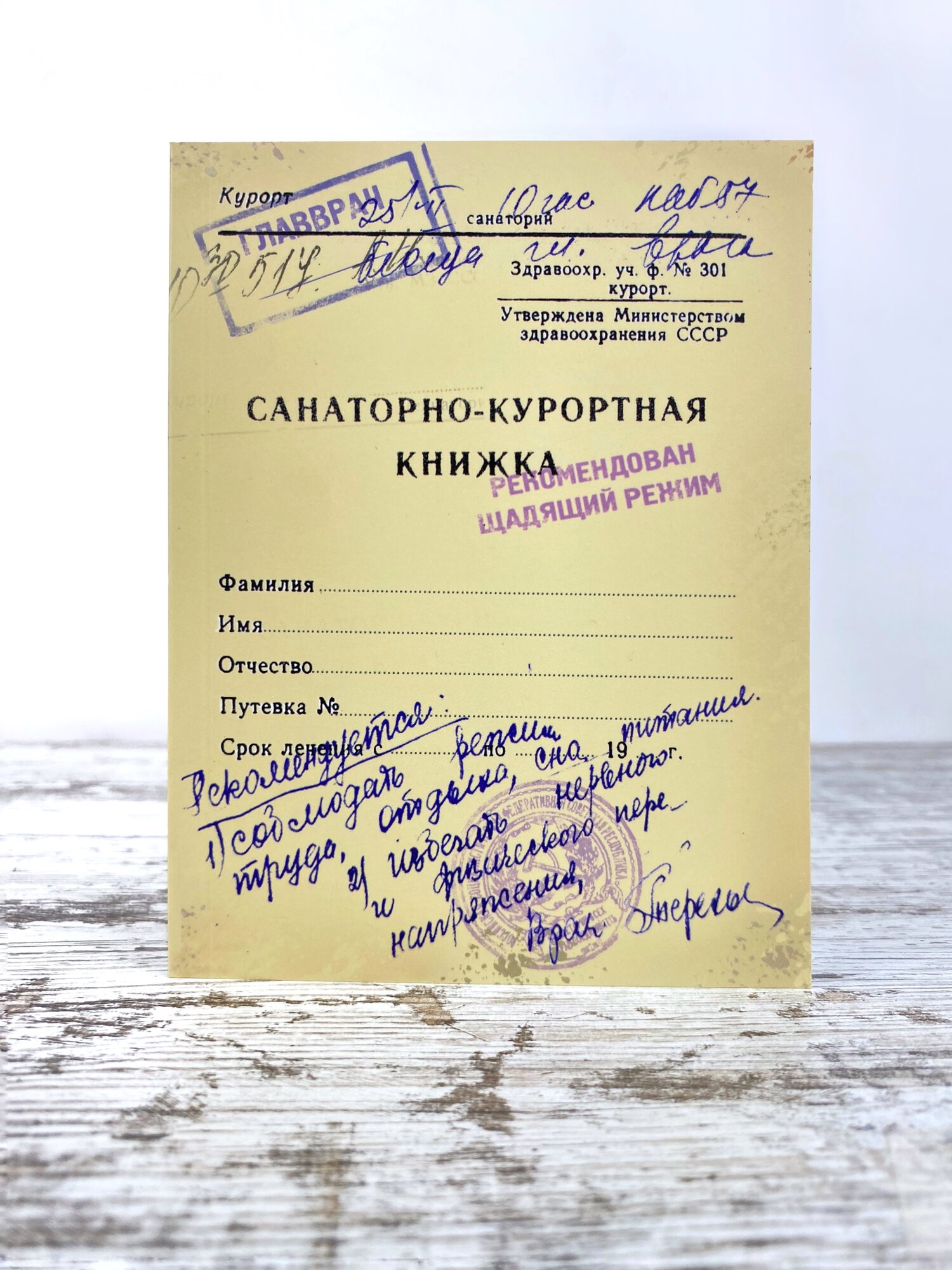 Блокнот Санаторно-курортная книжка (RN817)