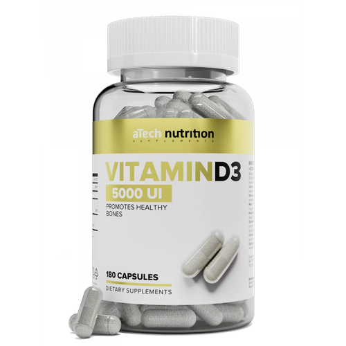 Витамин Д3 aTech Nutrition VITAMIN D3 5000 МЕ, 180 капсул