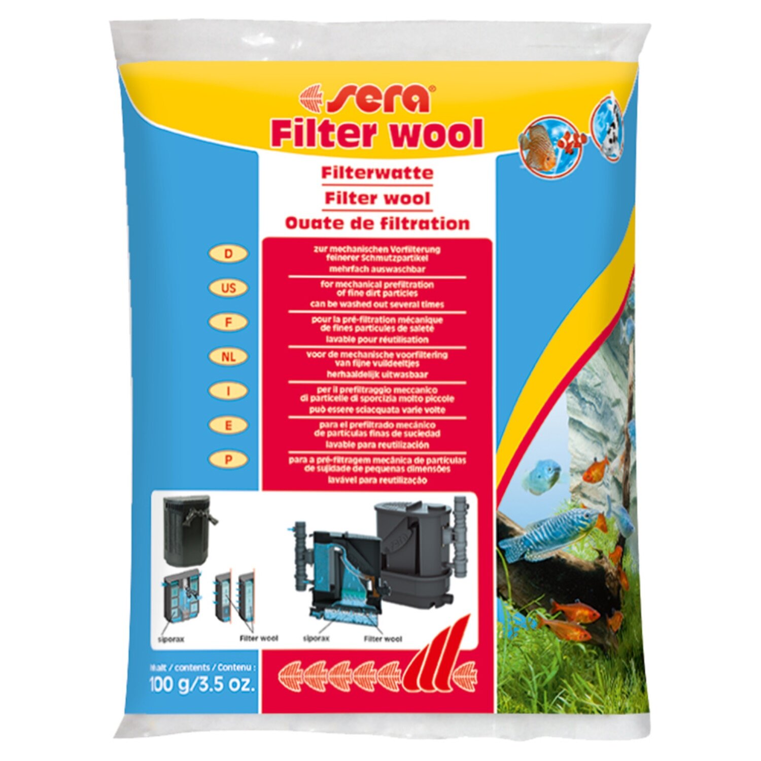 SERA, Фильтрующая вата "Filter Wool", 100 г, S8460