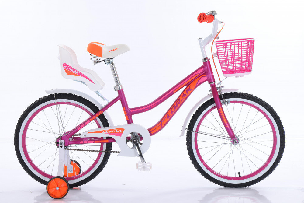 Велосипед детский LORAK JUNIOR 14 Girl Doll Матовый Фиолетовый/Оранжевый