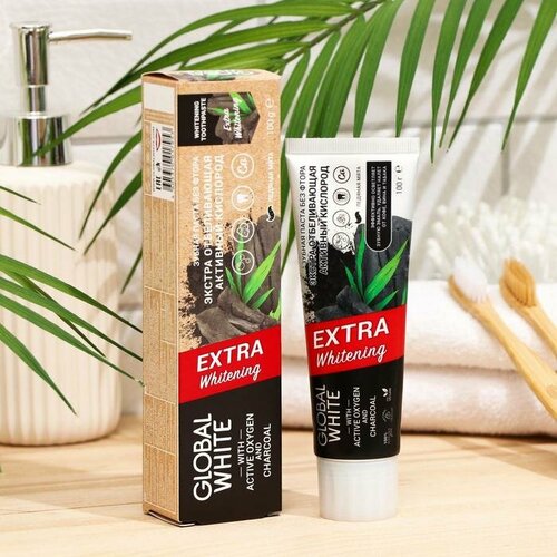 Зубная паста Global White Extra Whitening, отбеливающая, 100 г зубная паста global white энзимное отбеливание 100 г