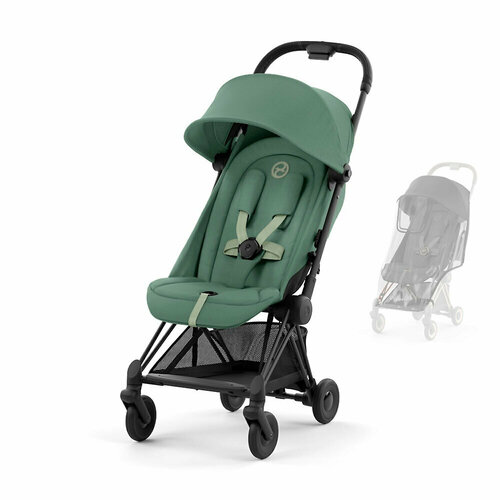фото Прогулочная коляска cybex coya, цвет leaf green rc / matt black (зелёный / чёрное шасси)