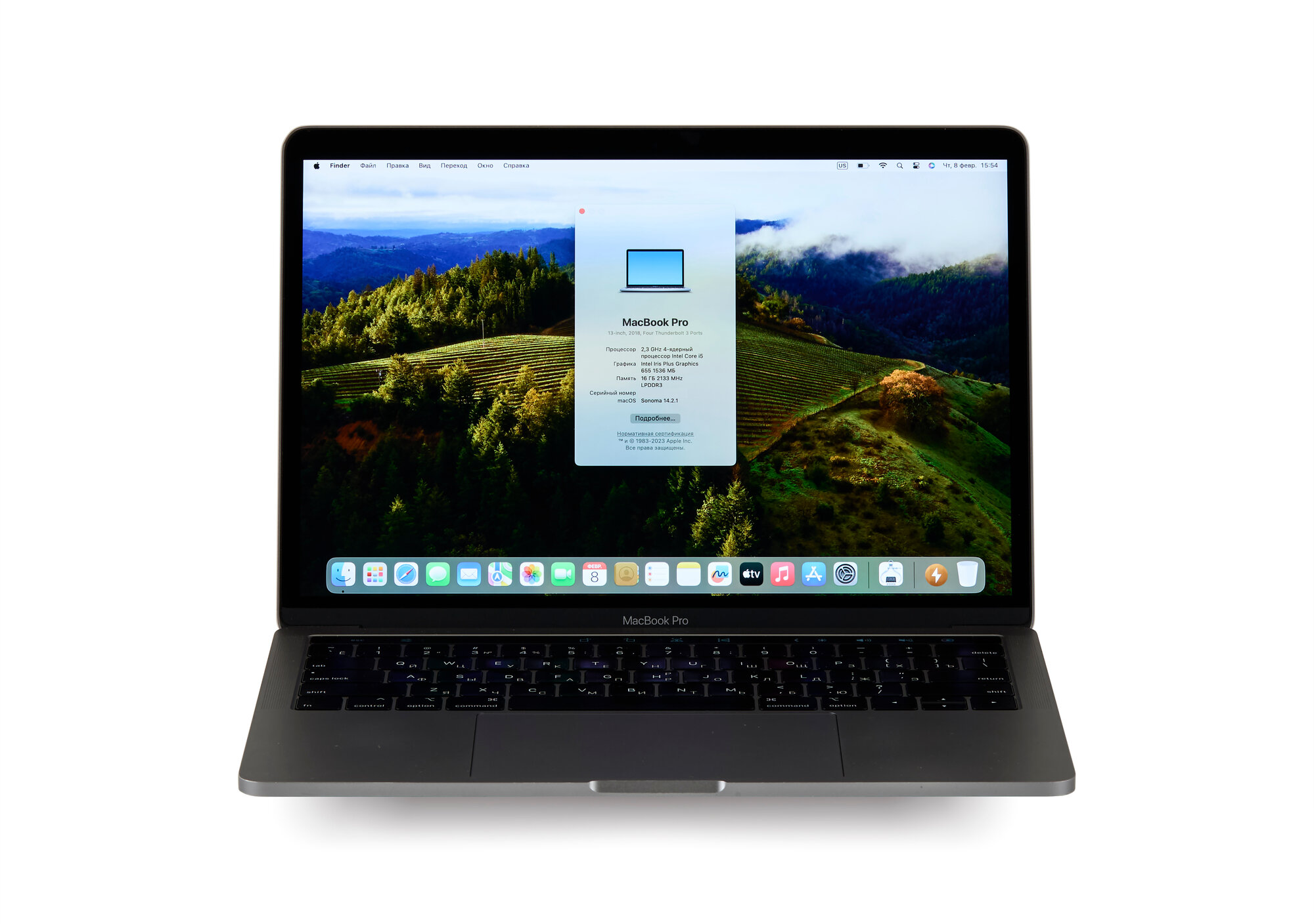 Ноутбук Apple Macbook Pro 13 2018 г Touch Bar A1989 (Производство 2019 г) Core i5 2.3Ггц 4 ядра / Оперативная память 16Гб / SSD 512Gb / Gray