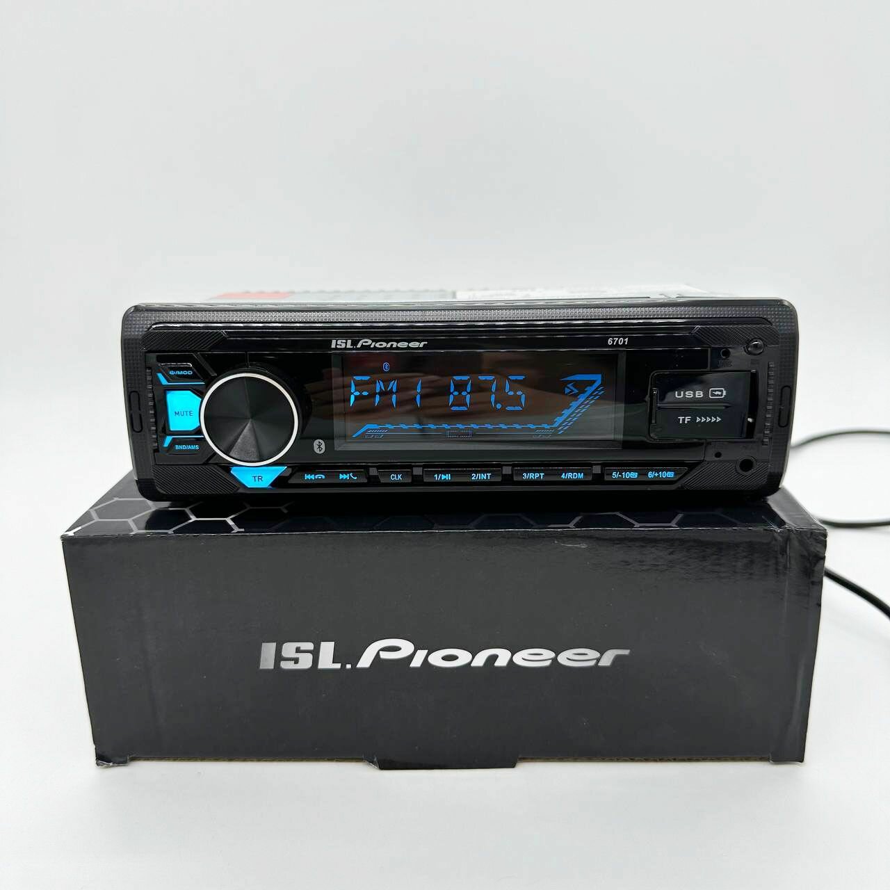 Автомагнитола в авто Pioneer 1 DIN / Автомобильная магнитола с Bluetooth в машину / Магнитофон Пионер с USB AUX для автомобиля с подсветкой + пульт ДУ