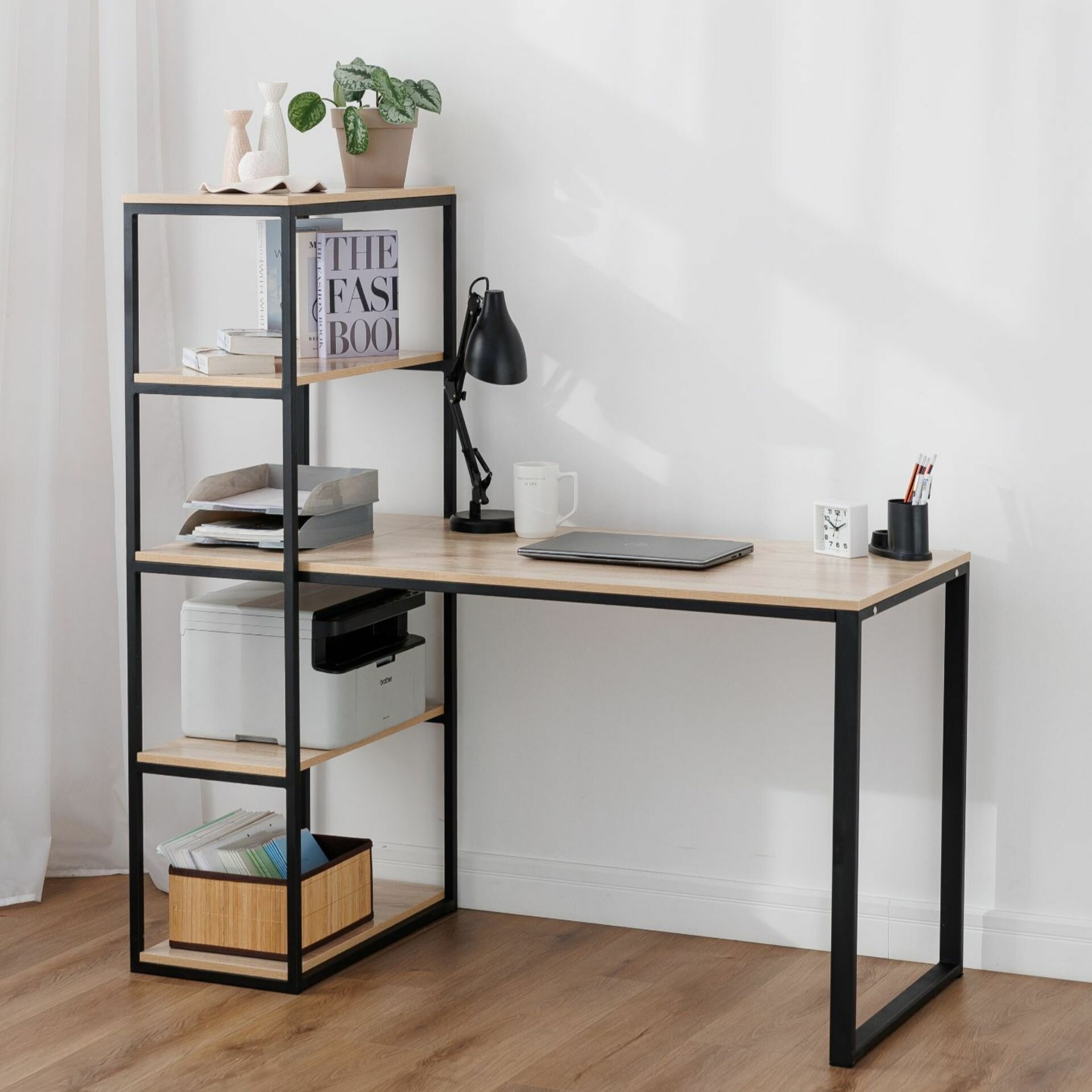 фото Стол письменный, офисный, компьютерный Лофт, Серый, 140х60х75см