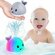Игрушка для купания Кит фонтан с подсветкой / Кит игрушка для ван...