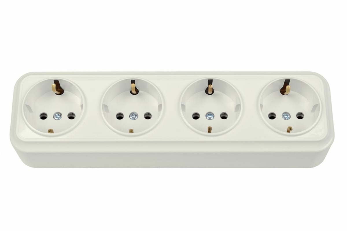 BYLECTRICA Роз. 4-местн. ОУ с заз.конт., серия вариант, бежевый, РА16-0182 бежевый