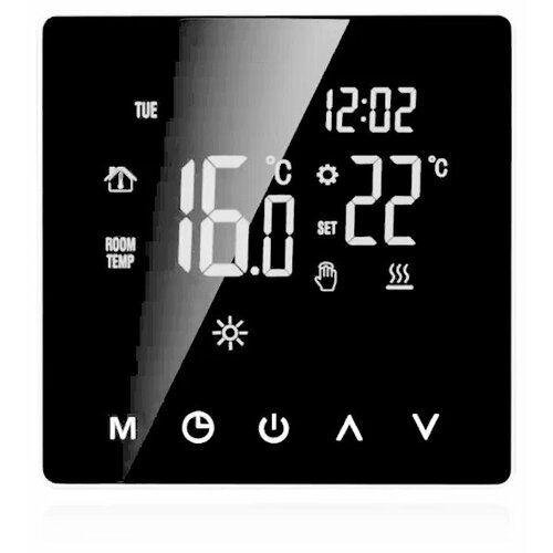 Терморегулятор для теплого пола, программируемый, сенсорный, 220В, 16A