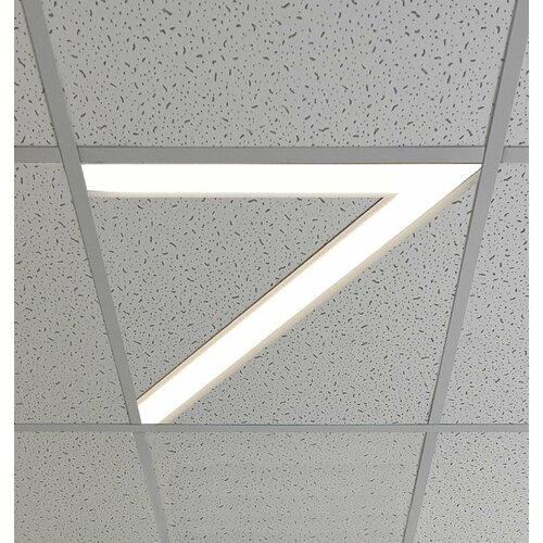 Светильник светодиодный линейный для подвесного потолка армстронг 54Вт, 595х595мм, правый угол, боковой установки