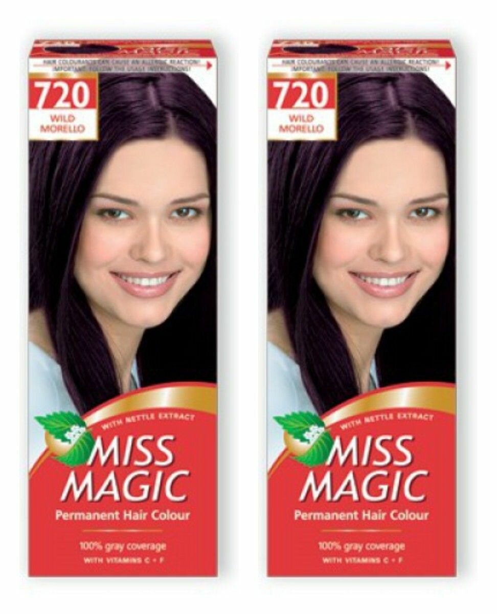 MISS MAGIC Краска для волос, тон 720 Дикая вишня, 50 мл, 2 штуки/