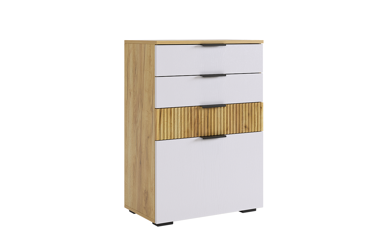 фото Комод Мебельсон Бери дуб крафт золотой/белое дерево