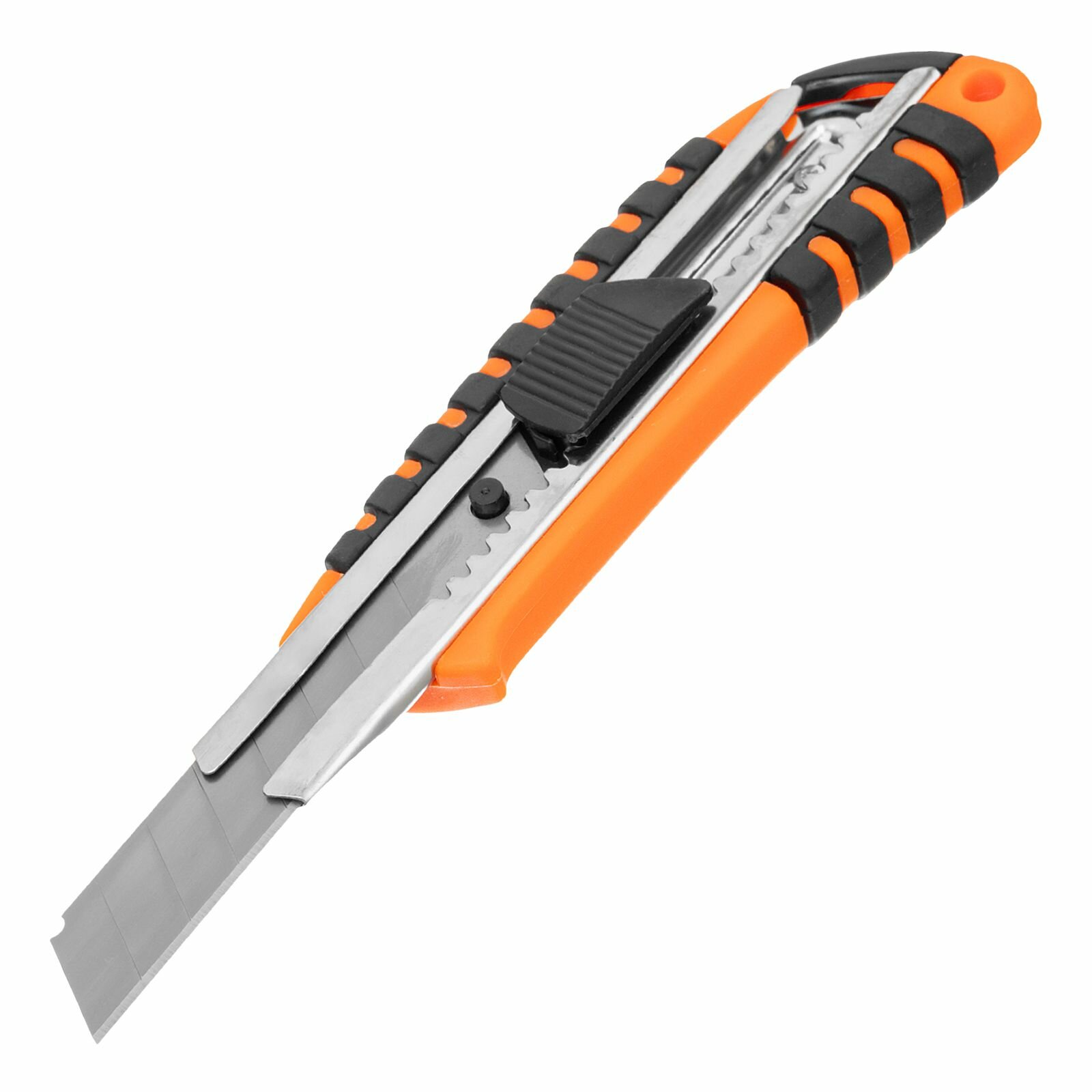 Нож строительный Sparta 18 мм, выдвижное лезвие, металлическая направляющая, пластиковый двухкомпонентный корпус (78939)