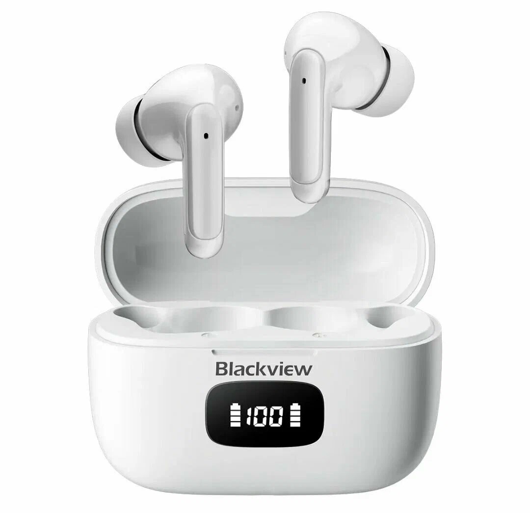 Беспроводные наушники Blackview AirBuds 8, белые, с активным шумоподавлением