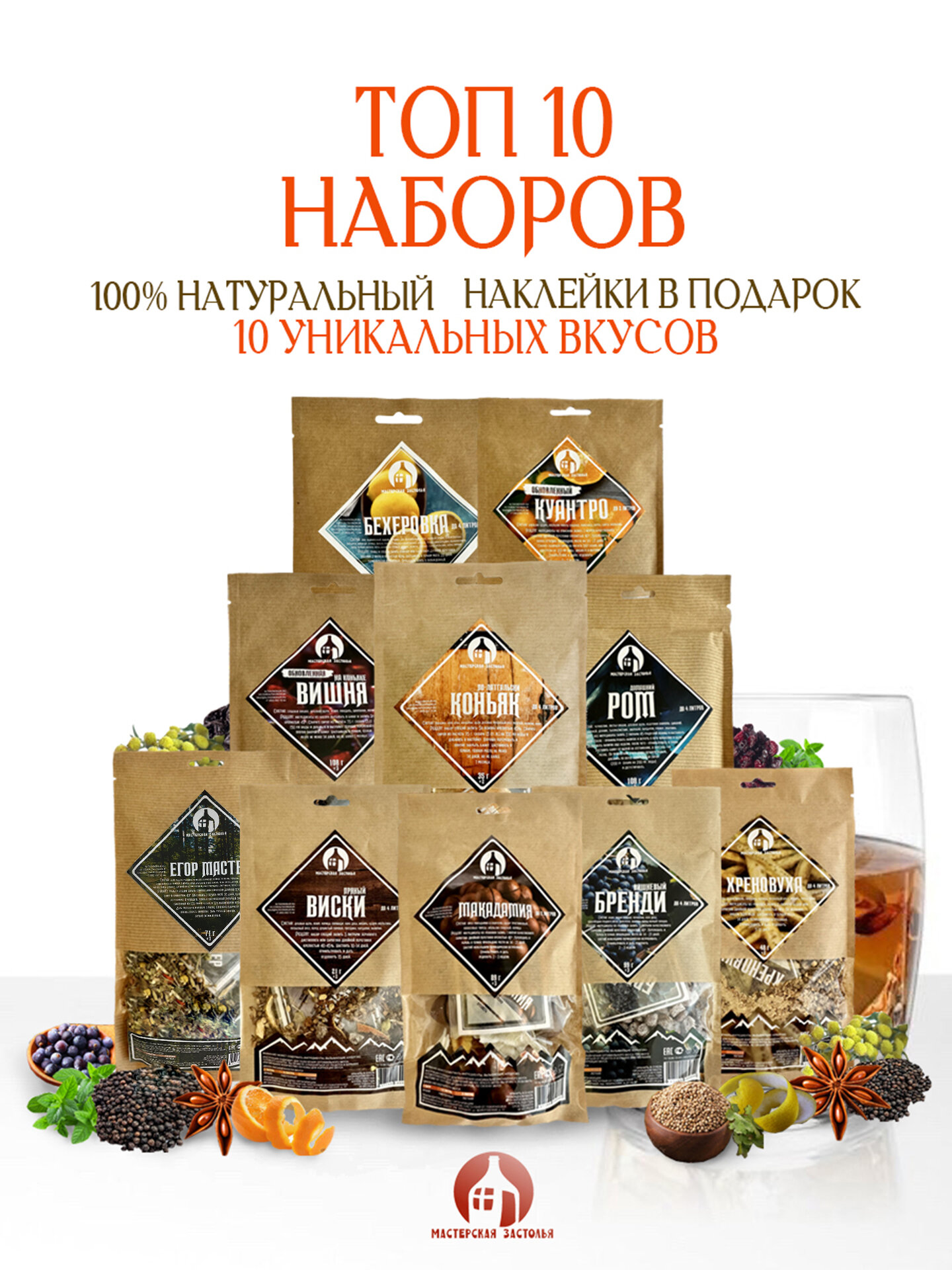 Набор трав и специй для настаивания  ТОП 10 наборов  Мастерская застолья