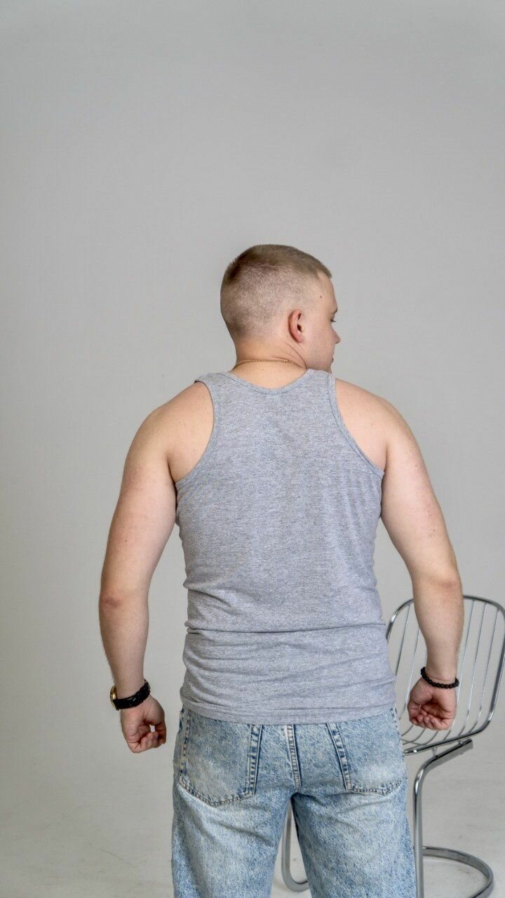 Майка, 1 шт., размер M, серый — фото 1