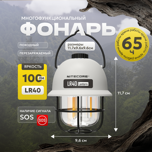 Кемпинговый фонарь NITECORE LR40, светодиодный, туристический