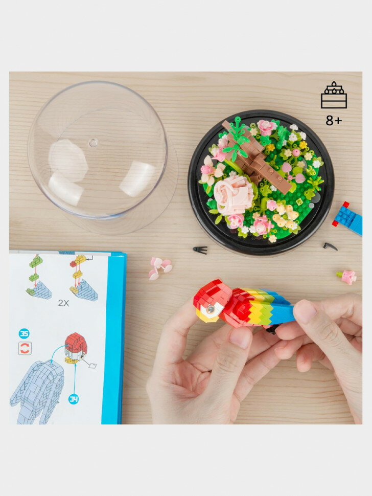 Конструктор Balody Цветы в колбе «Попугай» (мини детали) 16390 — фото 1