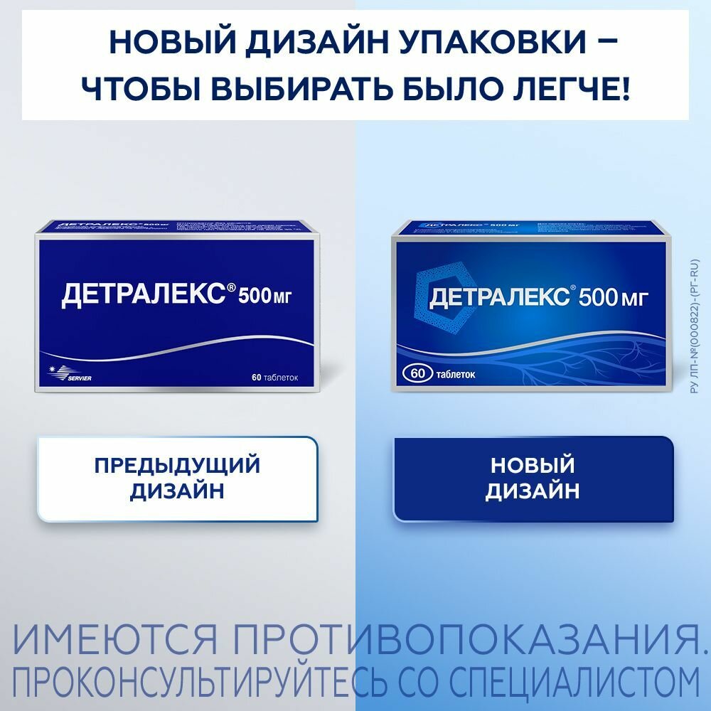 Детралекс, таблетки покрыт. плен. об. 500 мг, 60 шт.