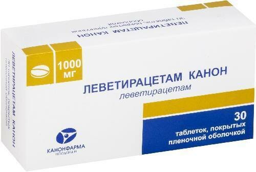 Леветирацетам канон, таблетки 1000 мг, 30 шт.