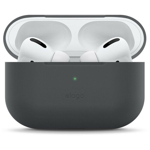 фото Силиконовый чехол elago slim silicone case для airpods pro, цвет темно-серый (eappsm-ba-dgy)