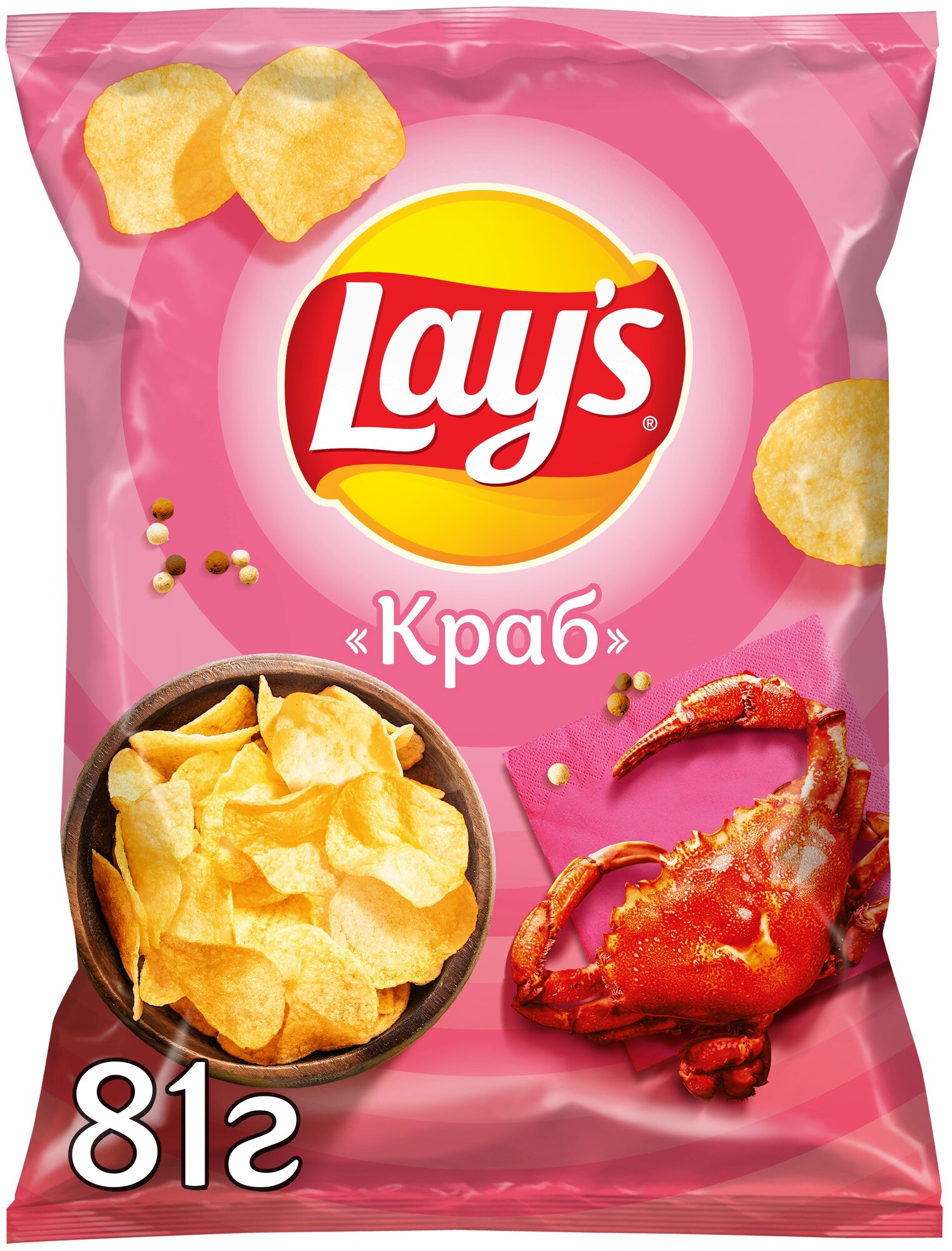 81Г чипсы LAY'S краб