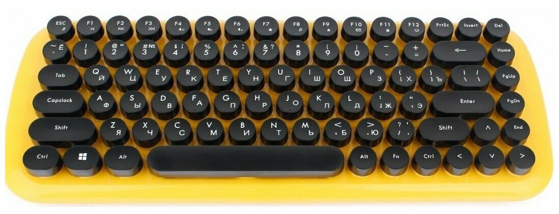 Клавиатура и мышь Wireless Gembird желтые, 2.4ГГц, 800-1600DPI, ретро-дизайн - фото №16