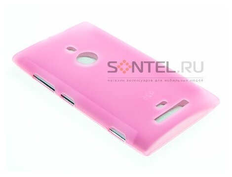 Силиконовый чехол для Nokia 925 Lumia розовый в тех. уп.