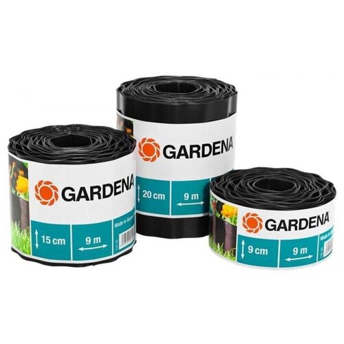 Бордюр черный Gardena 20 см , длина 9 м