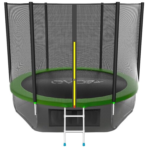 фото Evo jump external 10ft (green) + lower net. батут с внешней сеткой и лестницей, диаметр 10ft (зеленый) + нижняя сеть