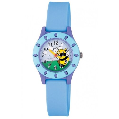 фото Наручные часы q&q, кварцевые, корпус пластик, ремешок каучук, водонепроницаемые, синий
